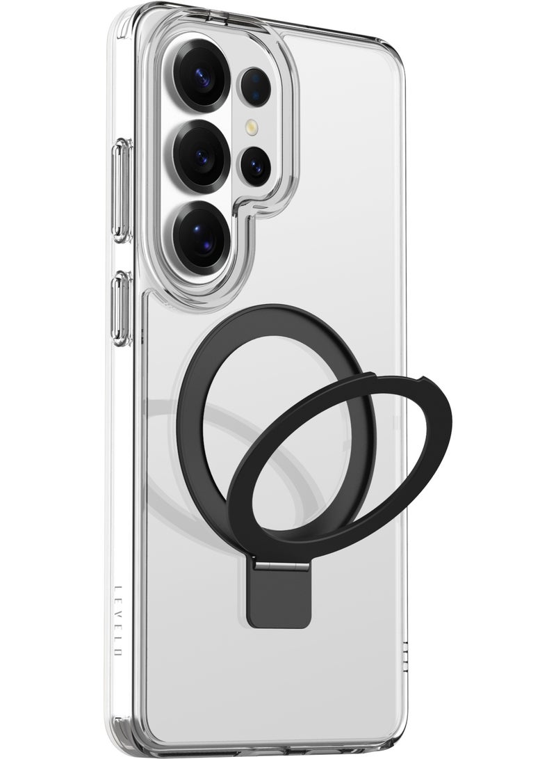 ليفيلو جراب ماج سيف لهاتف سامسونج جالاكسي إس ٢٦ ألترا مع حامل حلقي متعدد الوظائف، وحافة مقاومة للصدمات، وحواف مرتفعة للكاميرا والشاشة، ومختبر للسقوط من ارتفاع ٥ أقدام - Image 3